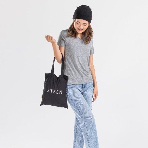 Luxury Bamboo Tote Bag - Black - Picture 1 of 2